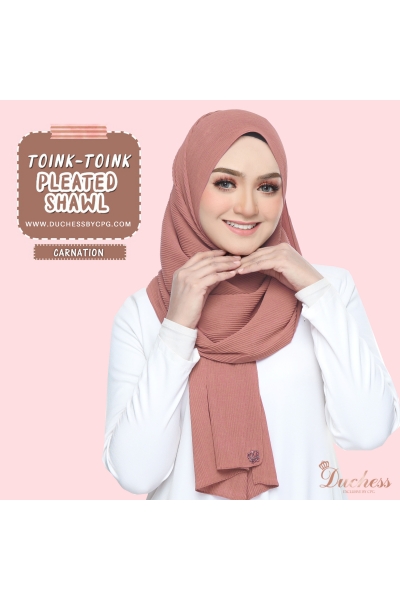 Pleated shawl - carnation